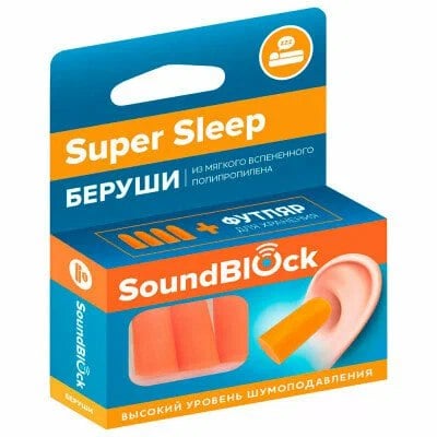 Беруши MEDICAL SUPPLIES Polypropylene earplugs ``Super Sleep`` x 4